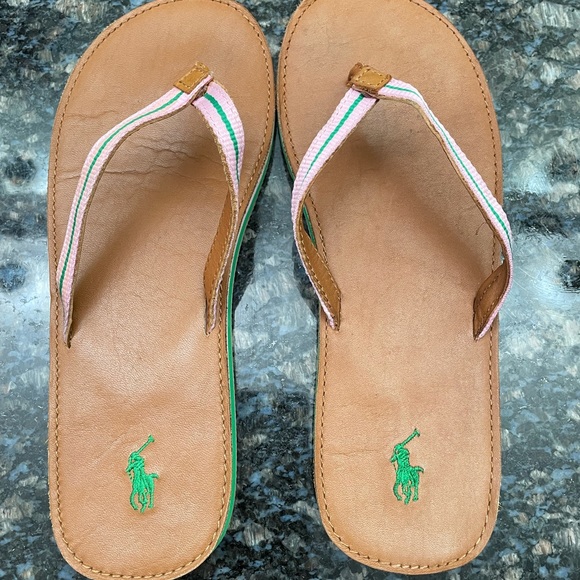 Pink and Green Polo Sandals - Picture 2 of 4